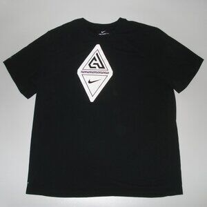 Nike T-Shirt NBA Giannis Antetokounmpo Logo Black Men's Size XXL